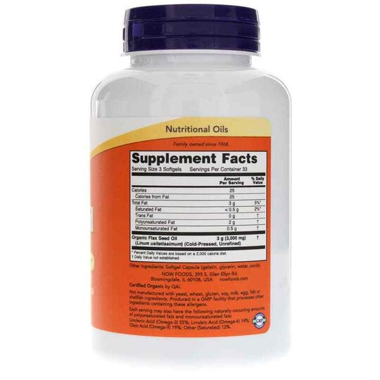 Flax Oil 1000 Mg, NOW